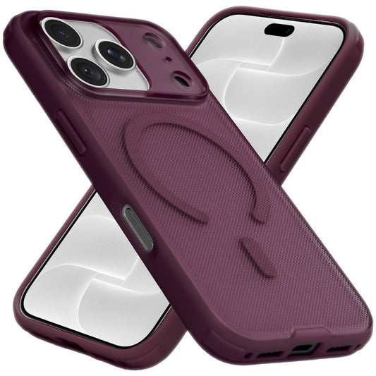 Soft TPU Frame & Premium MagSafe Compatible Hard Case for Apple iPhone 18 Pro Max, Dotted Texture & Camera Protection