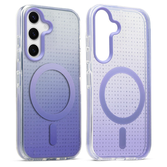 Stunning Dual Shade Starry MagSafe Hard Back Case for Samsung S24 5G with Colourful Raised Camera Edges