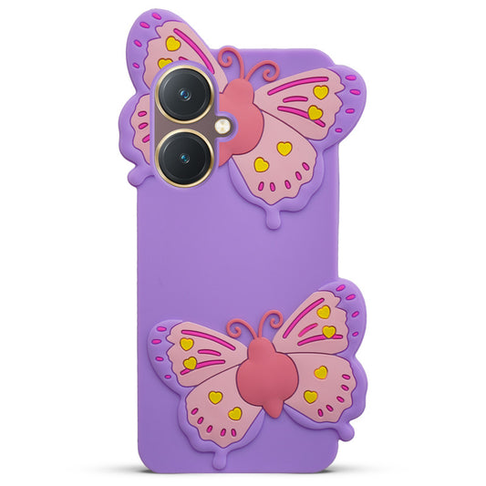 3D Vibrant Butterfly Silicone Phone Case For Vivo Y27 4G