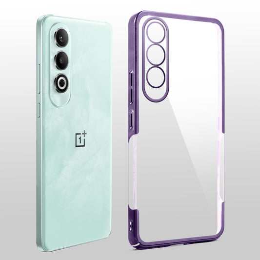 Crystal Clear Premium Case with Shiny Colorful Edges and Precise Cutouts for OnePlus Nord CE 4 5G