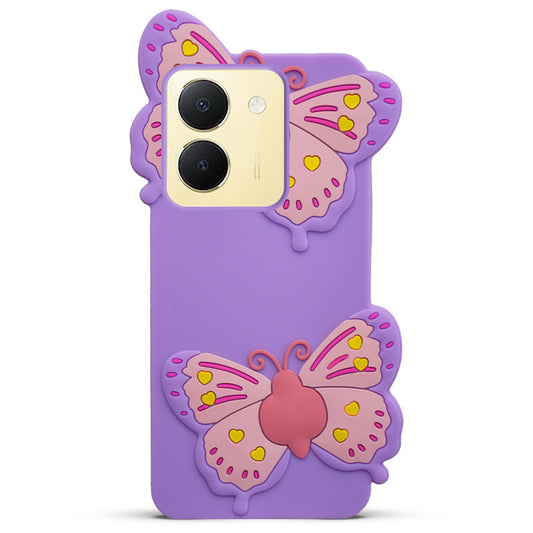 3D Vibrant Butterfly Silicone Phone Case For Vivo Y36 4G