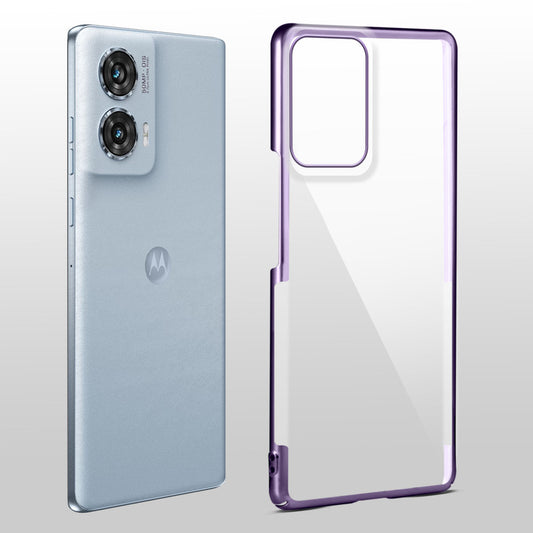 Crystal Clear Premium Case with Shiny Colorful Edges and Precise Cutouts for Motorola Moto Edge 50 Fusion 5G