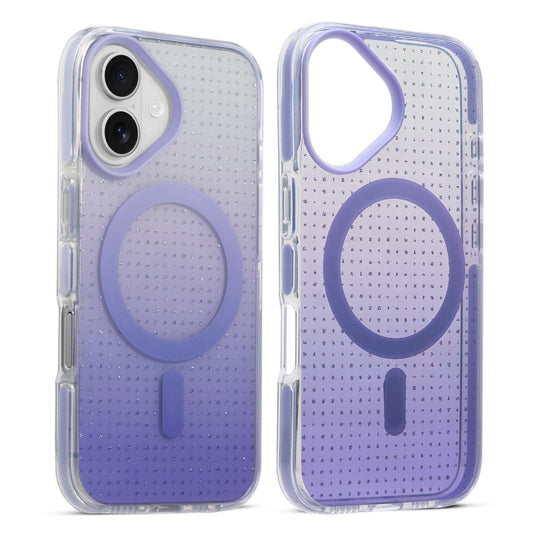 Stunning Dual Shade Starry MagSafe Hard Back Case for Apple iPhone 16 with Colourful Raised Camera Edges