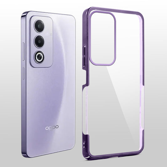 Crystal Clear Premium Case with Shiny Colorful Edges and Precise Cutouts for Oppo A3 Pro 5G