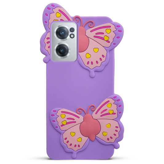 3D Vibrant Butterfly Silicone Phone Case For OnePlus Nord CE 2 5G