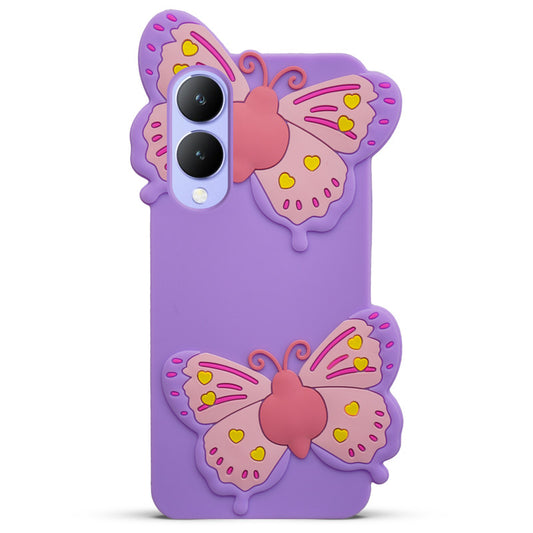 3D Vibrant Butterfly Silicone Phone Case For Vivo Y17s