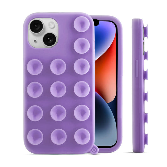 Glossy Colorful Liquid Silicone Comfort Grip Suction Case for Apple iPhone 14 with Soft Touch Matte Finish & Built in Suction Pads