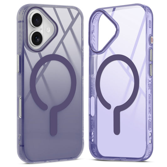 360° Airbag Protection Jelly Transparent MagSafe Compatible Back Case For Apple iPhone 16 with Metal Finish Buttons