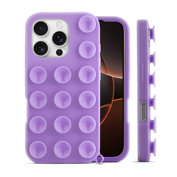 Glossy Colorful Liquid Silicone Comfort Grip Suction Case for Apple iPhone 16 Pro with Soft Touch Matte Finish & Built in Suction Pads