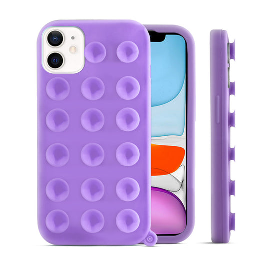 Glossy Colorful Liquid Silicone Comfort Grip Suction Case for Apple iPhone 11 with Soft Touch Matte Finish & Built in Suction Pads