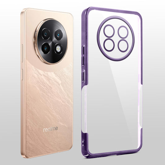 Crystal Clear Premium Case with Shiny Colorful Edges and Precise Cutouts for Realme 13 Plus 5G