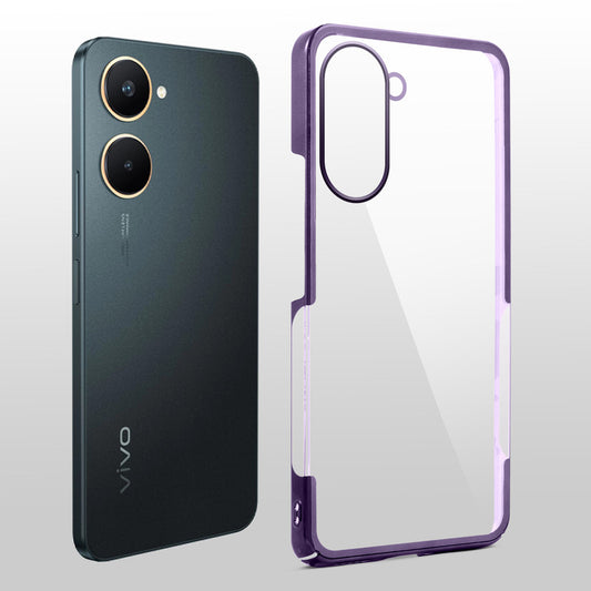 Crystal Clear Premium Case with Shiny Colorful Edges and Precise Cutouts for Vivo Y18