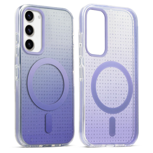 Stunning Dual Shade Starry MagSafe Hard Back Case for Samsung S23 5G with Colourful Raised Camera Edges