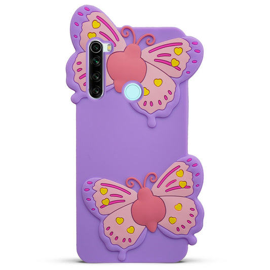 3D Vibrant Butterfly Silicone Phone Case For Redmi Note 8