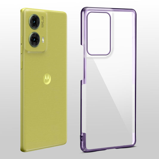 Crystal Clear Premium Case with Shiny Colorful Edges and Precise Cutouts for Motorola Moto G85 5G