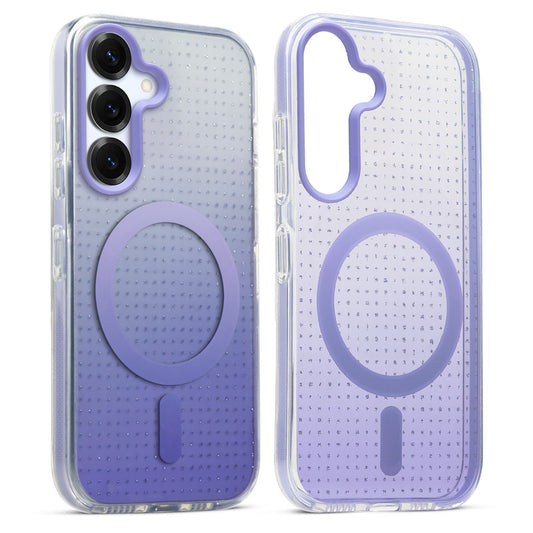Stunning Dual Shade Starry MagSafe Hard Back Case for Samsung S25 5G with Colourful Raised Camera Edges