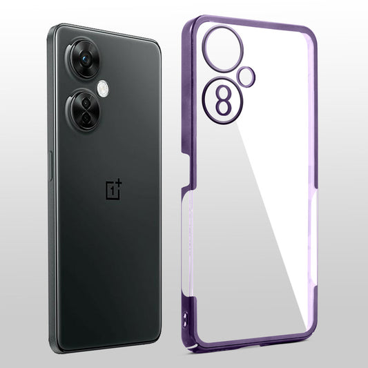 Crystal Clear Premium Case with Shiny Colorful Edges and Precise Cutouts for OnePlus Nord CE 3 Lite 5G