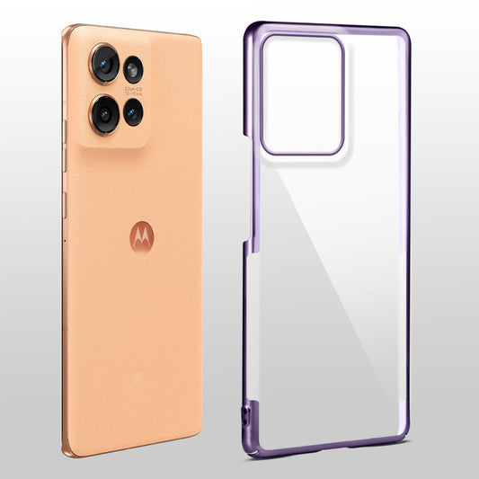 Crystal Clear Premium Case with Shiny Colorful Edges and Precise Cutouts for Motorola Moto Edge 50 5G