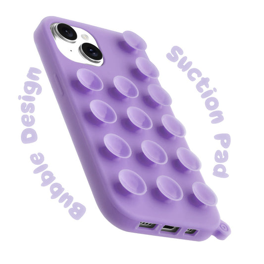 Glossy Colorful Liquid Silicone Comfort Grip Suction Case for Apple iPhone 14 Plus with Soft Touch Matte Finish & Built in Suction Pads