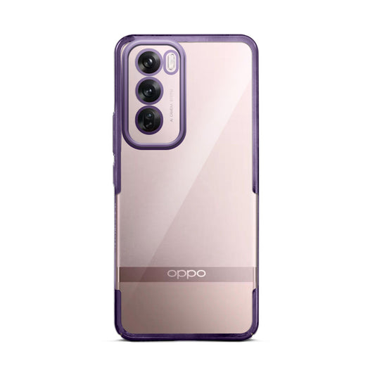 Crystal Clear Premium Case with Shiny Colorful Edges and Precise Cutouts for Oppo Reno 12 Pro 5G