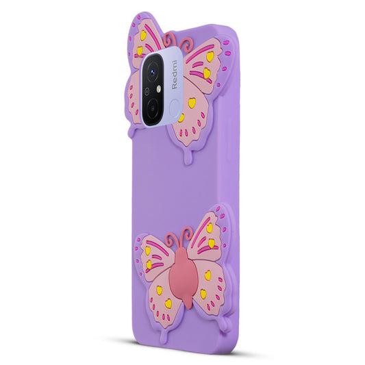 3D Vibrant Butterfly Silicone Phone Case For Redmi 12C