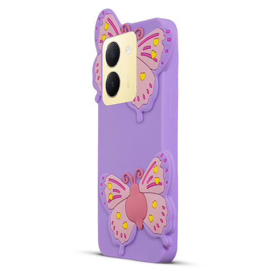 3D Vibrant Butterfly Silicone Phone Case For Vivo Y36 4G