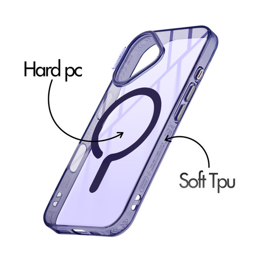 360° Air-Cushioned Protection Back Case For Apple iPhone 16 Jelly Transparent MagSafe Compatible with Metal Finish Buttons