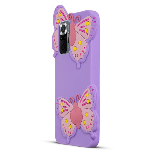 3D Vibrant Butterfly Silicone Phone Case For Redmi Note 10 Pro