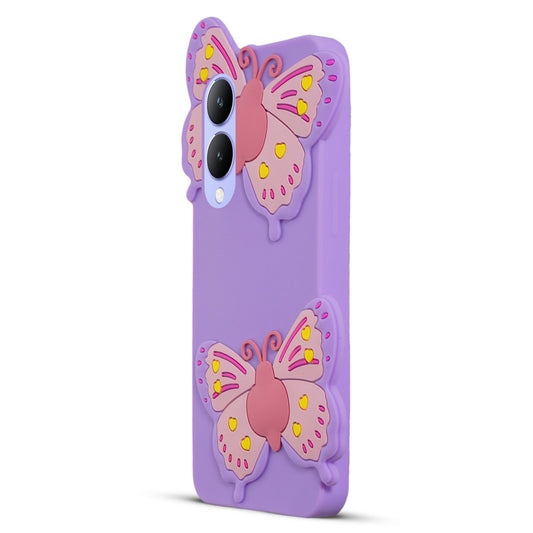 3D Vibrant Butterfly Silicone Phone Case For Vivo Y17s