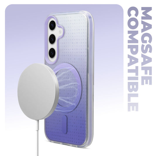 Stunning Dual Shade Starry MagSafe Hard Back Case for Samsung S24 5G with Colourful Raised Camera Edges