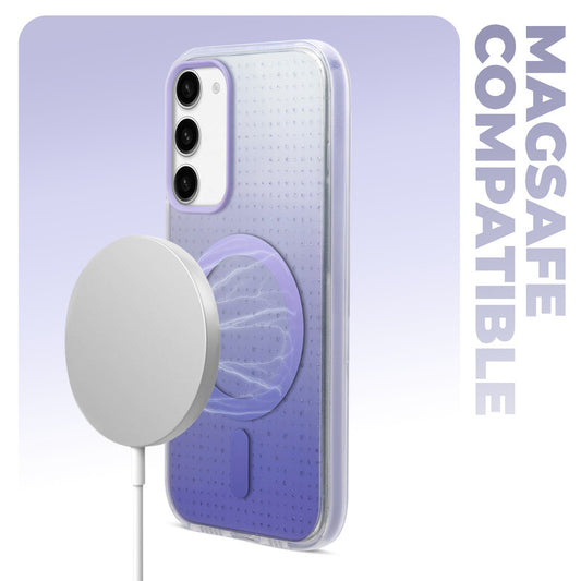 Stunning Dual Shade Starry MagSafe Hard Back Case for Samsung S23 5G with Colourful Raised Camera Edges