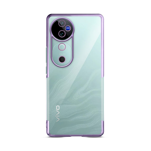 Crystal Clear Premium Case with Shiny Colorful Edges and Precise Cutouts for Vivo V40 5G