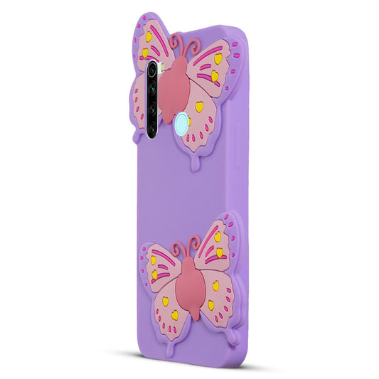 3D Vibrant Butterfly Silicone Phone Case For Redmi Note 8