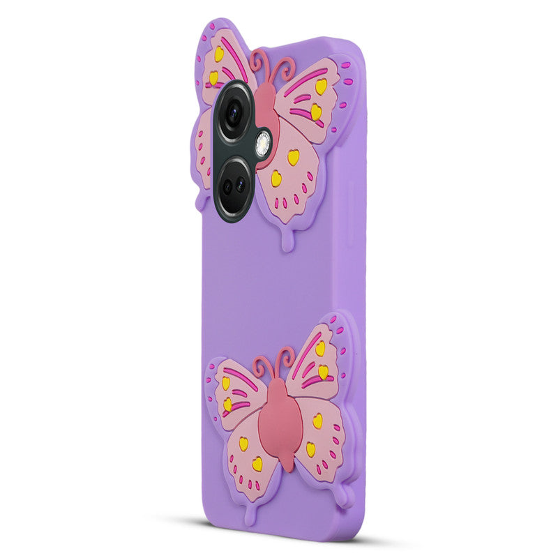 3D Vibrant Butterfly Silicone Phone Case For OnePlus Nord CE 3 5G