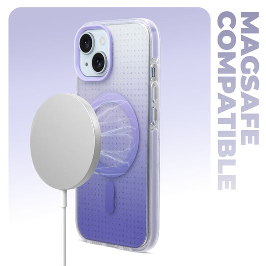 Stunning Dual Shade Starry MagSafe Hard Back Case for Apple iPhone 14 with Colourful Raised Camera Edges