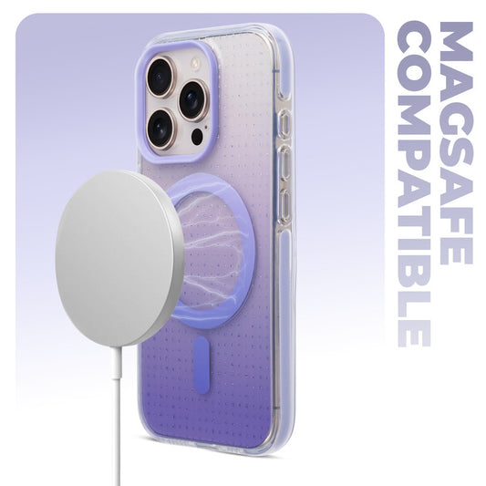 Stunning Dual Shade Starry Wireless Charging Support Hard Back Case for Apple iphone 16 Pro Max with Colourful Raised Camera Edges