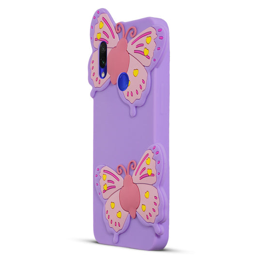 3D Vibrant Butterfly Silicone Phone Case For Redmi Note 7