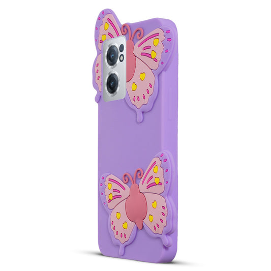 3D Vibrant Butterfly Silicone Phone Case For OnePlus Nord CE 2 5G