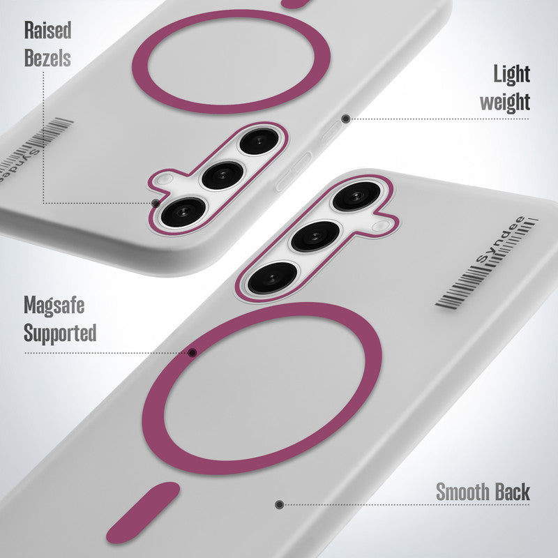 Frosted Sleek Matte Wireless Charging Support Back Cover Case For Samsung S24 5G With Raised Camera Protection