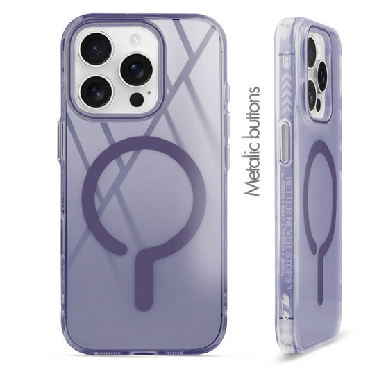 360° Airbag Protection Jelly Transparent MagSafe Compatible Back Case For Apple iPhone 15 Pro Max with Metal Finish Buttons
