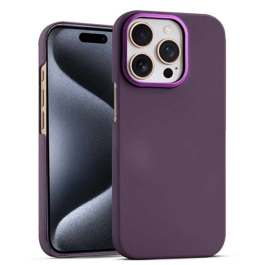 Stone Like Matte Finish Back Case for Apple iPhone 15 Pro , Detachable Camera Ring