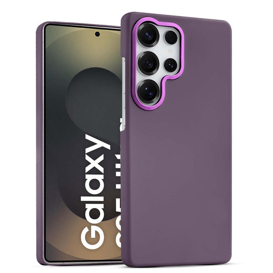 Stone Like Matte Finish Back Case for Samsung S25 Ultra 5G , Detachable Camera Ring
