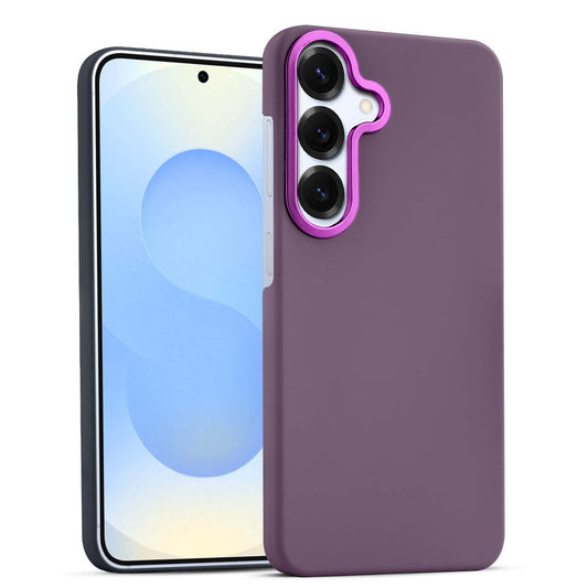Stone Like Matte Finish Back Case for Samsung S25 5G , Detachable Camera Ring