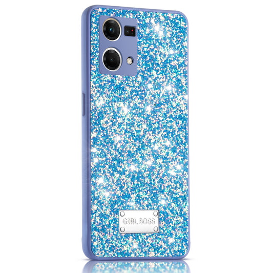 Sparkling Glitter Sequin Case with Camera Shield Back Cover For Oppo F21 Pro 4G