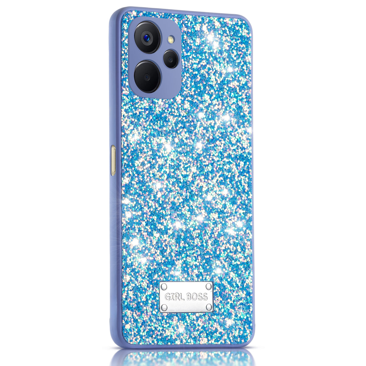 Sparkling Glitter Sequin Case with Camera Shield Back Cover For Realme 9i 5G
