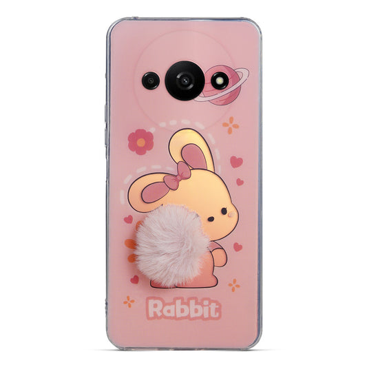 Printed matte back with fur detailing Back cover For Redmi A3 2024