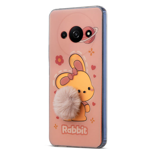 Printed matte back with fur detailing Back cover For Redmi A3 2024