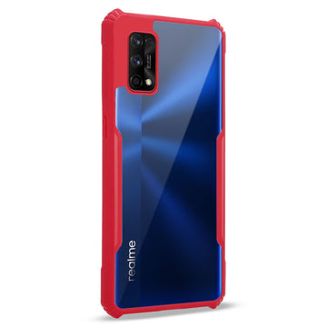 Premium Acrylic Transparent Back Cover for Realme 7 Pro - Red