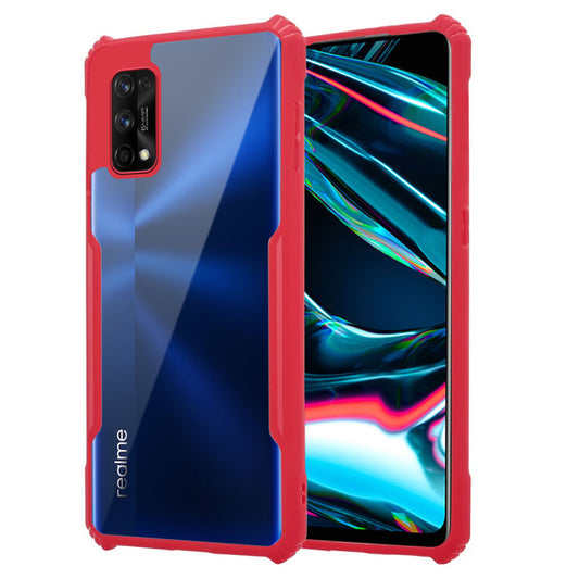 Premium Acrylic Transparent Back Cover for Realme 7 Pro - Red