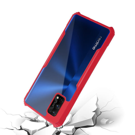 Premium Acrylic Transparent Back Cover for Realme 7 Pro - Red